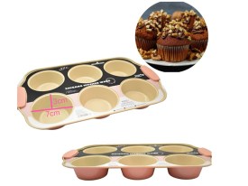Molde 6 muffins antiadherente bicolor